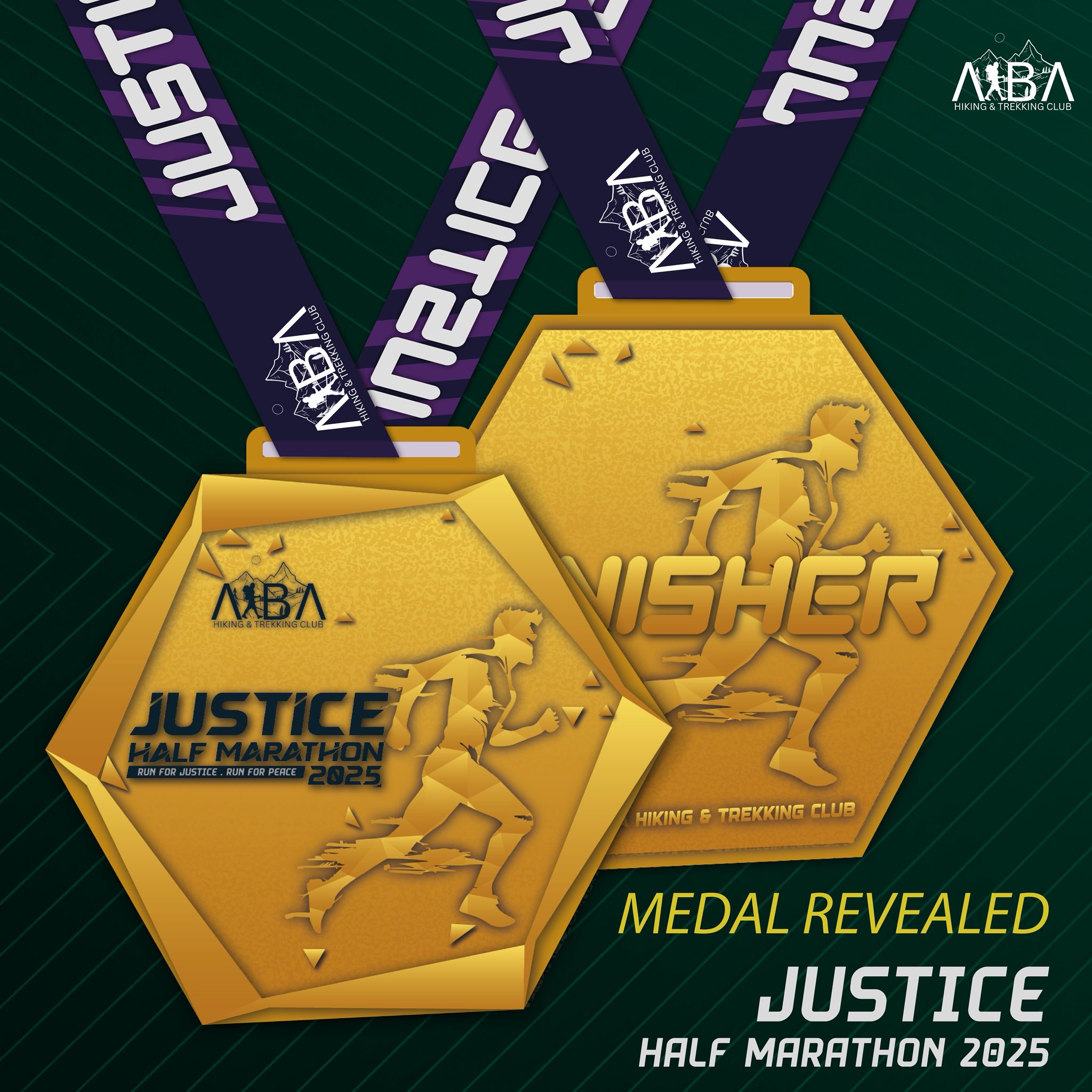 Golden Medal for 21.1 KM Half Marathon
